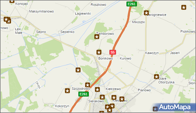 mapa Bonikowo, Bonikowo na mapie Targeo