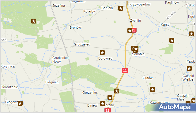 mapa Borowiec gmina Ostrów Wielkopolski, Borowiec gmina Ostrów Wielkopolski na mapie Targeo