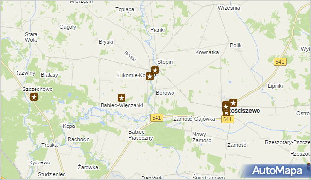 mapa Borowo gmina Rościszewo, Borowo gmina Rościszewo na mapie Targeo