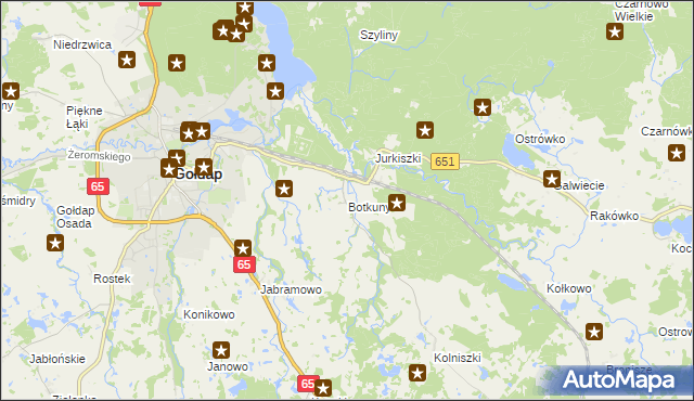 mapa Botkuny, Botkuny na mapie Targeo