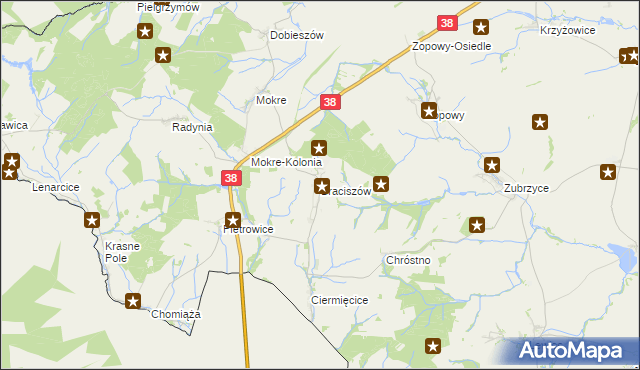 mapa Braciszów, Braciszów na mapie Targeo