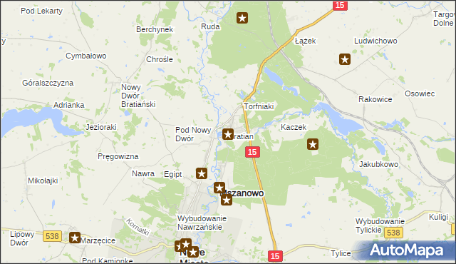 mapa Bratian, Bratian na mapie Targeo
