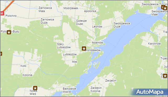mapa Bronisławów gmina Wolbórz, Bronisławów gmina Wolbórz na mapie Targeo