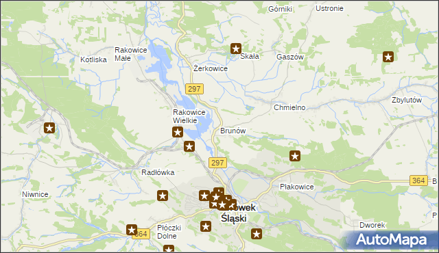 mapa Brunów gmina Lwówek Śląski, Brunów gmina Lwówek Śląski na mapie Targeo