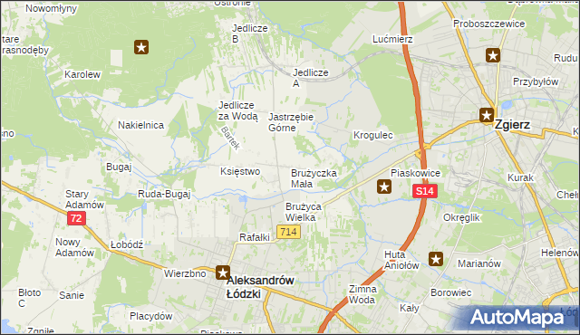 mapa Brużyczka Mała, Brużyczka Mała na mapie Targeo