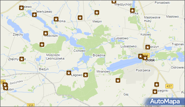 mapa Brzednia, Brzednia na mapie Targeo