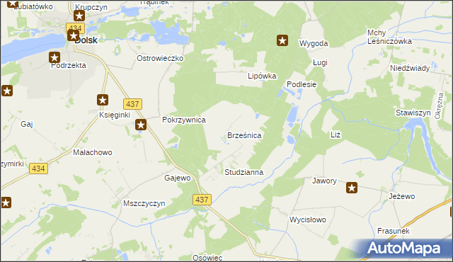 mapa Brześnica, Brześnica na mapie Targeo
