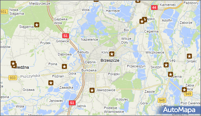 mapa Brzeszcze, Brzeszcze na mapie Targeo