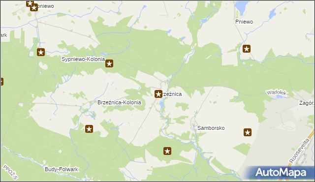 mapa Brzeźnica gmina Jastrowie, Brzeźnica gmina Jastrowie na mapie Targeo