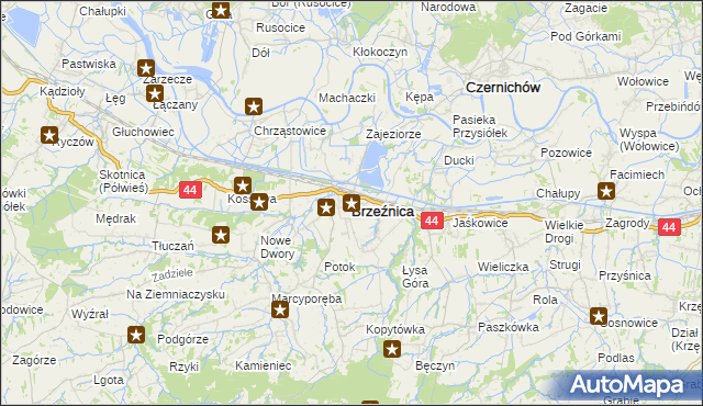 mapa Brzeźnica powiat wadowicki, Brzeźnica powiat wadowicki na mapie Targeo