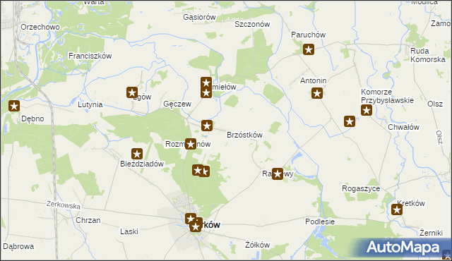 mapa Brzóstków, Brzóstków na mapie Targeo