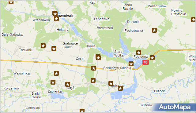 mapa Brzozowa gmina Ułęż, Brzozowa gmina Ułęż na mapie Targeo