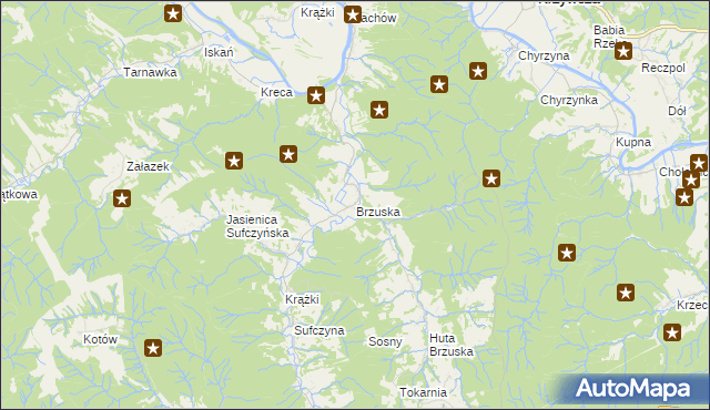 mapa Brzuska, Brzuska na mapie Targeo