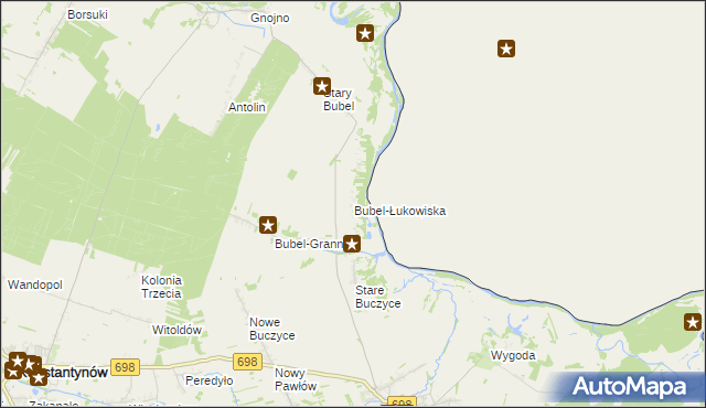 mapa Bubel-Łukowiska, Bubel-Łukowiska na mapie Targeo