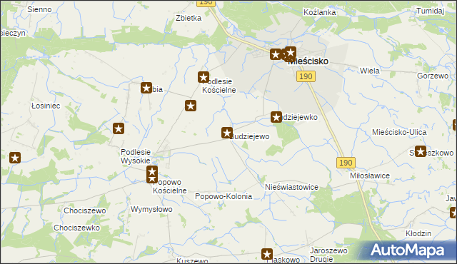 mapa Budziejewo, Budziejewo na mapie Targeo