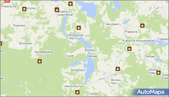mapa Bukowo gmina Lipnica, Bukowo gmina Lipnica na mapie Targeo