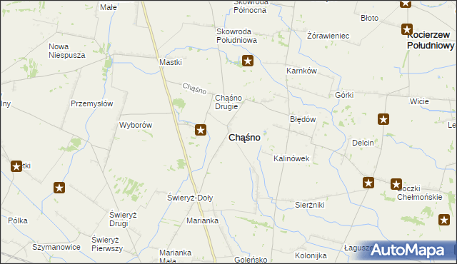 mapa Chąśno, Chąśno na mapie Targeo