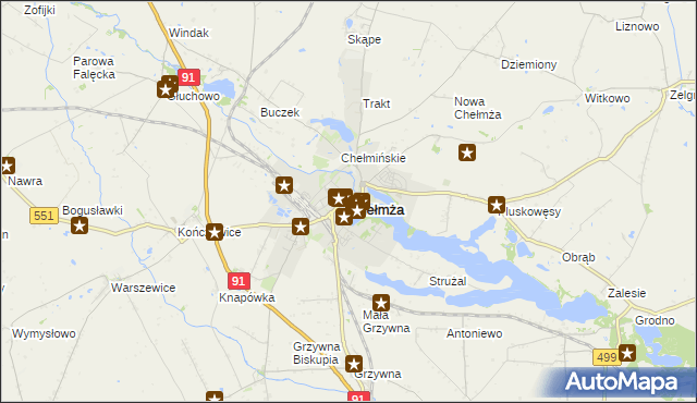 mapa Chełmża, Chełmża na mapie Targeo