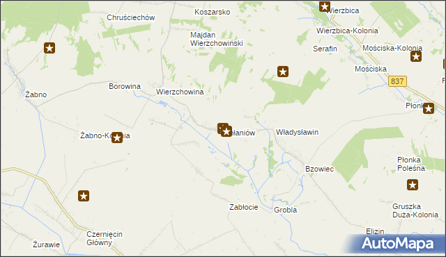mapa Chłaniów, Chłaniów na mapie Targeo