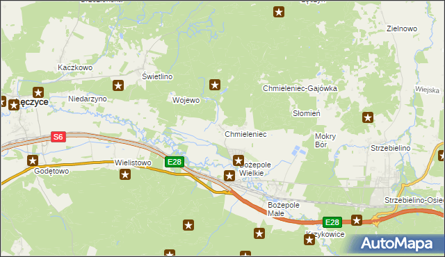 mapa Chmieleniec, Chmieleniec na mapie Targeo