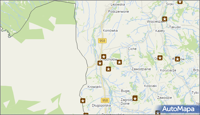 mapa Chochołów gmina Czarny Dunajec, Chochołów gmina Czarny Dunajec na mapie Targeo
