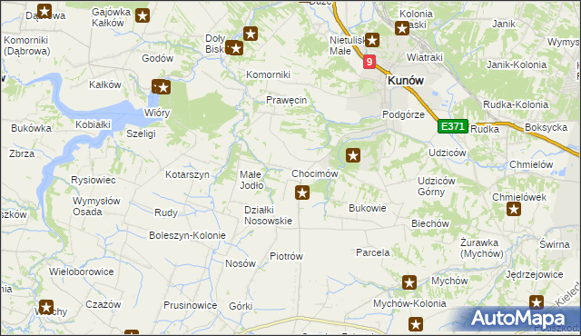 mapa Chocimów, Chocimów na mapie Targeo