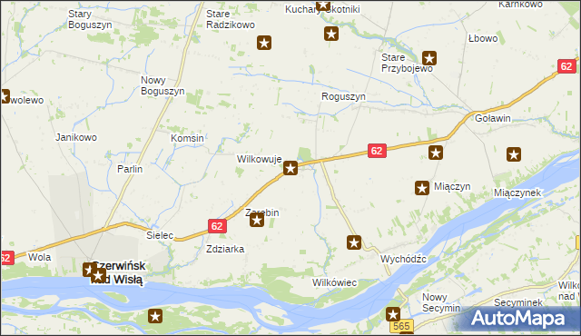 mapa Chociszewo gmina Czerwińsk nad Wisłą, Chociszewo gmina Czerwińsk nad Wisłą na mapie Targeo