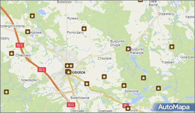 mapa Chociwle, Chociwle na mapie Targeo