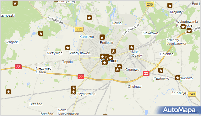 mapa Chojnic, Chojnice na mapie Targeo