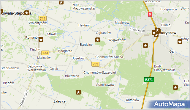 mapa Chomentów-Socha, Chomentów-Socha na mapie Targeo
