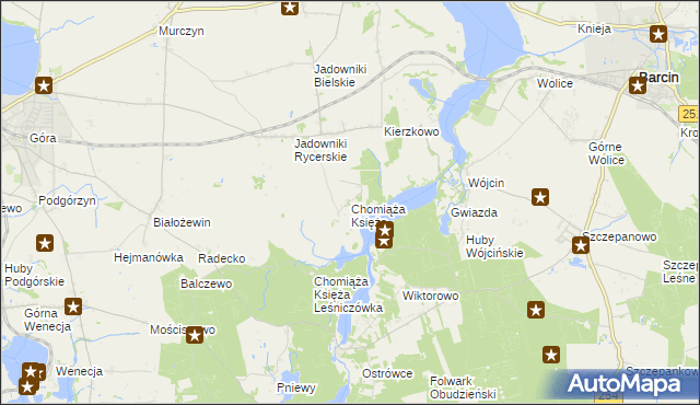 mapa Chomiąża Księża, Chomiąża Księża na mapie Targeo