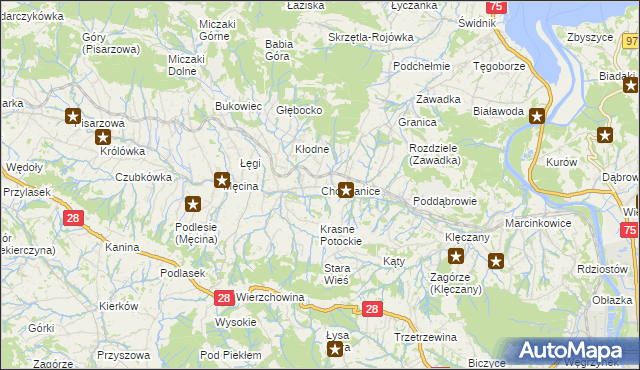 mapa Chomranice, Chomranice na mapie Targeo