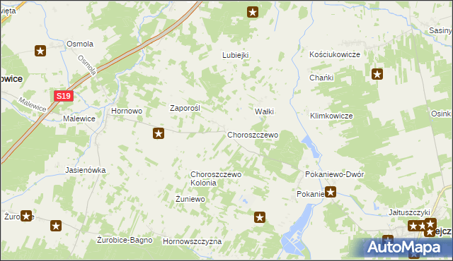 mapa Choroszczewo, Choroszczewo na mapie Targeo