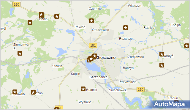 mapa Choszczno, Choszczno na mapie Targeo