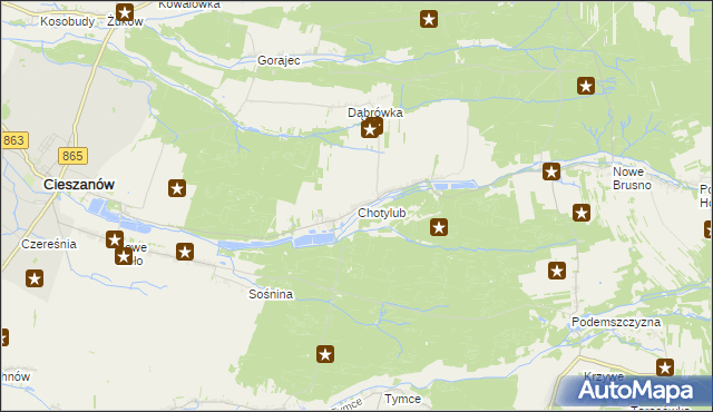 mapa Chotylub, Chotylub na mapie Targeo