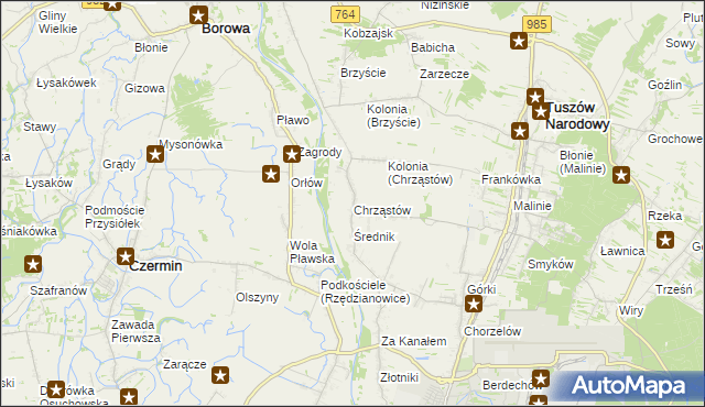 mapa Chrząstów gmina Mielec, Chrząstów gmina Mielec na mapie Targeo