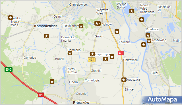 mapa Chrząszczyce, Chrząszczyce na mapie Targeo