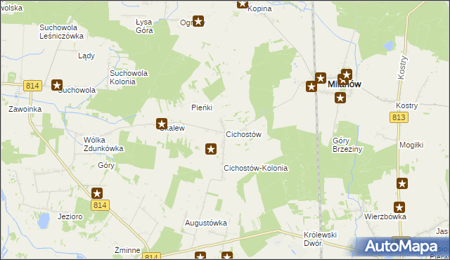 mapa Cichostów, Cichostów na mapie Targeo