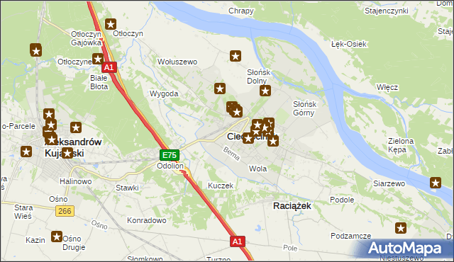 mapa Ciechocinek, Ciechocinek na mapie Targeo