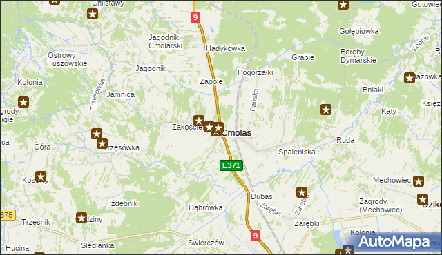 mapa Cmolas, Cmolas na mapie Targeo