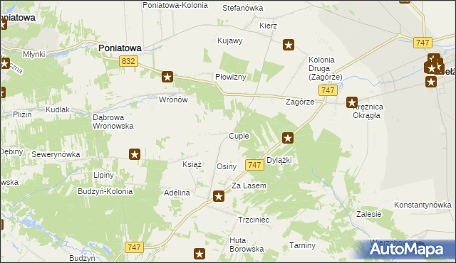 mapa Cuple, Cuple na mapie Targeo