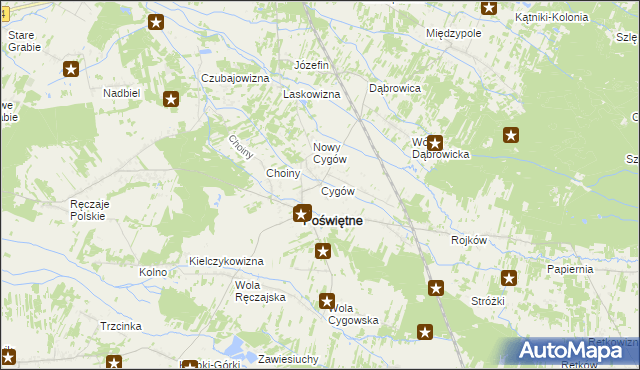 mapa Cygów, Cygów na mapie Targeo