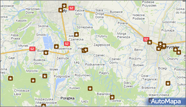 mapa Czaniec, Czaniec na mapie Targeo