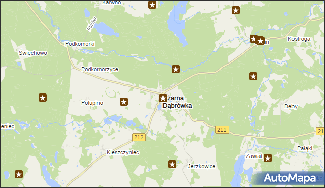 mapa Czarna Dąbrówka powiat bytowski, Czarna Dąbrówka powiat bytowski na mapie Targeo