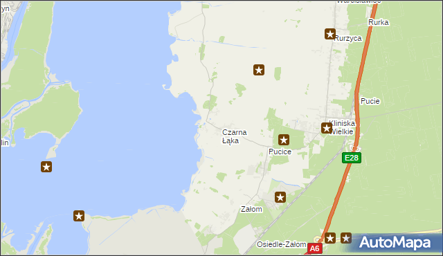 mapa Czarna Łąka, Czarna Łąka na mapie Targeo