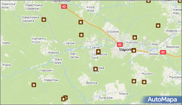 mapa Czarniecka Góra, Czarniecka Góra na mapie Targeo