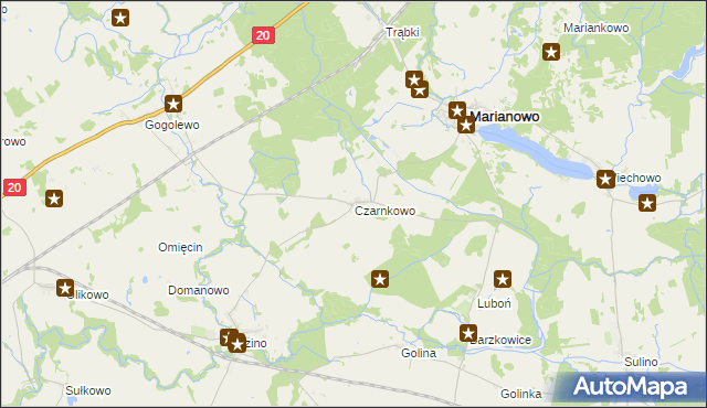 mapa Czarnkowo gmina Marianowo, Czarnkowo gmina Marianowo na mapie Targeo