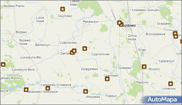 mapa Czarnominek, Czarnominek na mapie Targeo