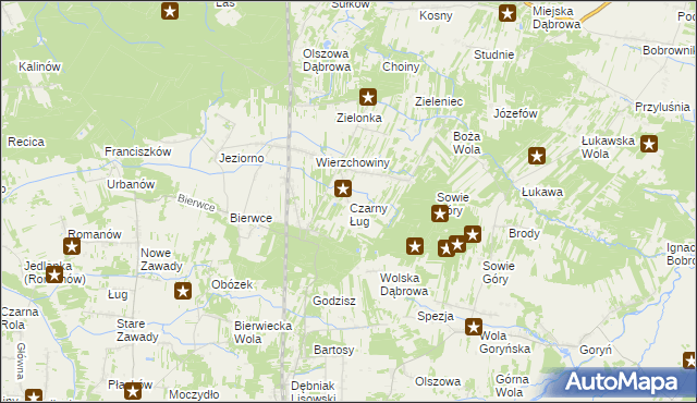 mapa Czarny Ług, Czarny Ług na mapie Targeo