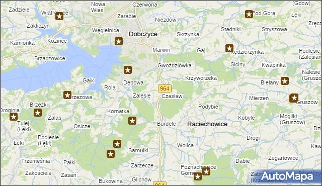 mapa Czasław gmina Raciechowice, Czasław gmina Raciechowice na mapie Targeo